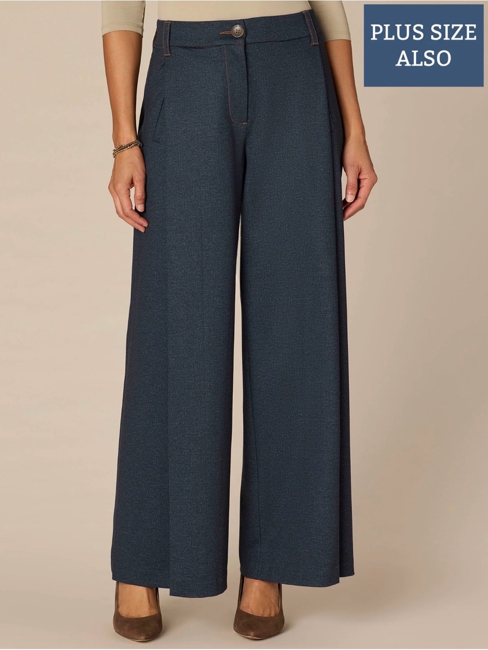 Democracy Wide Leg Trousers in Denim Shade